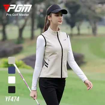 Жилет для гольфа PGM женская осенне-зимняя новая ветрозащитная теплая одежда из ветрозащитной теплой ткани жилет
