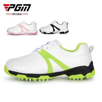 Детская обувь для гольфа PGM, Водонепроницаемые Повседневные спортивные Кроссовки на шнуровке, Дышащие Нескользящие Кроссовки Для девочек И мальчиков, Размер 31-37