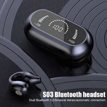 Наушники TWS Bluetooth 5.2 с зажимом для ушей, Беспроводные наушники с микрофоном, Звукопроводящая гарнитура, Водонепроницаемые наушники с шумоподавлением