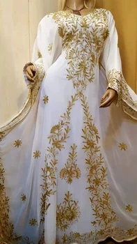 Вечернее платье Новые Марокканские Дубайские Кафтаны Farasha Abaya Платье Очень Необычное Длинное платье Арабская одежда 54 Дюйма