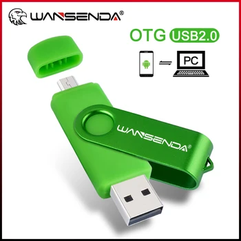 WANSENDA USB Флэш-накопитель OTG Pendrive 128 ГБ 64 ГБ NicroUSB Stick 2,0 32 ГБ 16 ГБ 8 ГБ 2-В-1 Двойной накопитель для Micro Android/ПК