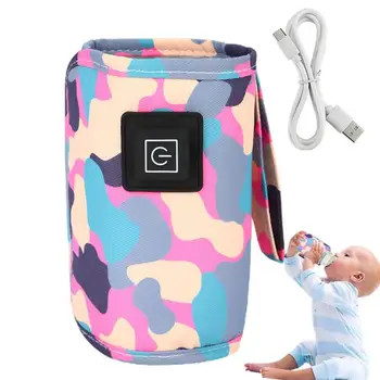Портативная Грелка для детских бутылочек с 3 скоростями Регулировки температуры, USB-устройство для подогрева молока, Термосумка для подогрева младенцев Для кормления в помещении