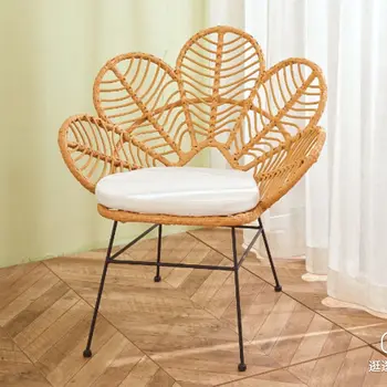 Набор стульев из ротанга для отдыха на открытом воздухе, металлический дизайнерский стул, креативное кресло, мебель для балкона, патио, садовый стул, стол sillas, письменный стол