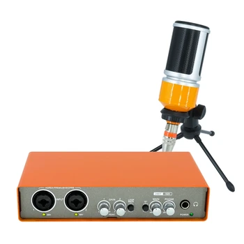 Профессиональный микрофон Аудиоинтерфейс Запись Звуковой карты Микшер для электрогитары Профессиональный микшерный пульт