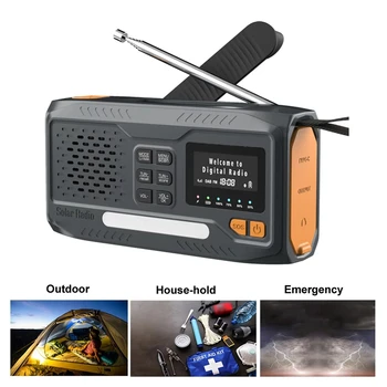 Портативный Солнечный радиоприемник Аварийное радио DAB/FM Bluetooth Радио Со светодиодным фонариком/ SOS