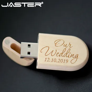 JASTER ЛОГОТИП Индивидуальный USB флэш-накопитель деревянный креативный подарок флешка 4 ГБ 8 ГБ 16 ГБ флеш-накопитель 32 Г 64 ГБ u-дисковая карта памяти