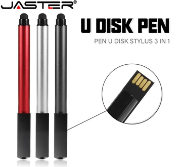JASTER Новая ручка с сенсорным экраном USB флэш-накопители 64 ГБ Черная водонепроницаемая карта памяти 32 ГБ Красная Гелевая ручка-накопитель 16 ГБ Серебряная флешка 8 ГБ
