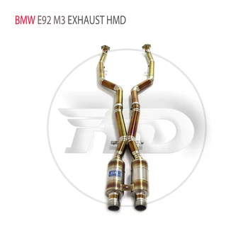 Производительность Выхлопной системы из титанового сплава HMD Средняя труба Для Гоночной трубы с автомобильным резонатором BMW E92 M3