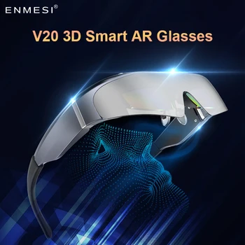 Умные очки ENMESI V20 3D AR с максимальным экраном 4K 200 дюймов VR All-in-One с двойным FHD Micro-OLED и регулировкой близорукости 0-500 ° для телефонов